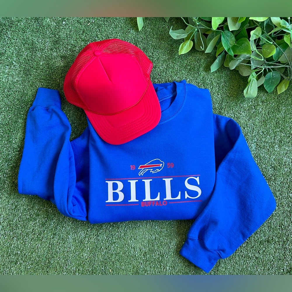 Buffalo Bills NFL Crewneck, Blue Bills Sweatshirt